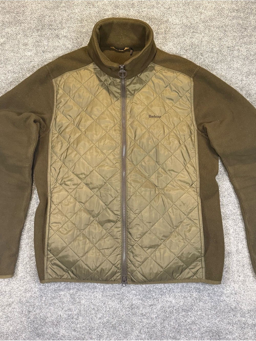Barbour Olive & Dark Olive Quilted Front Lightweight Jacket